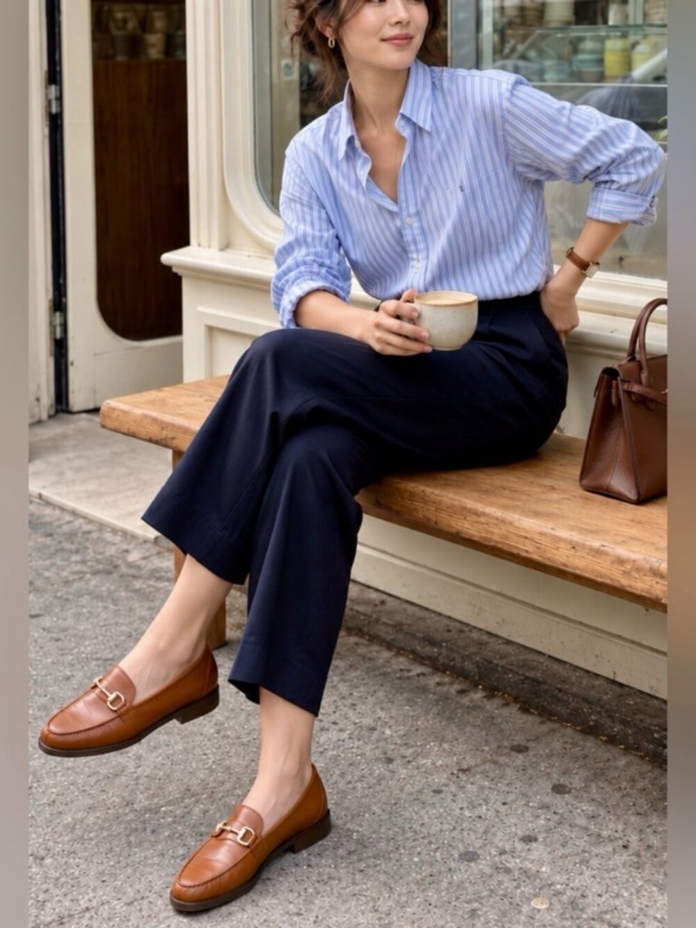 J. Crew Classic Loafers Camel with Gold Bit Academia Old Money, Size 7